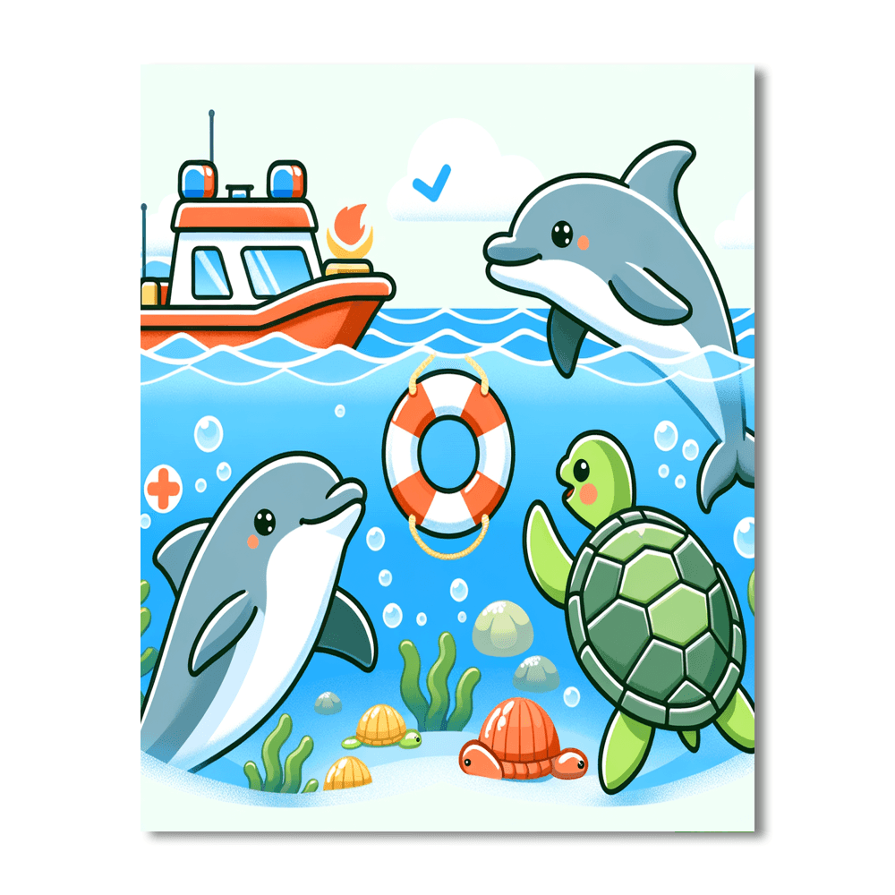 Ocean Animal Rescue Paint By Color