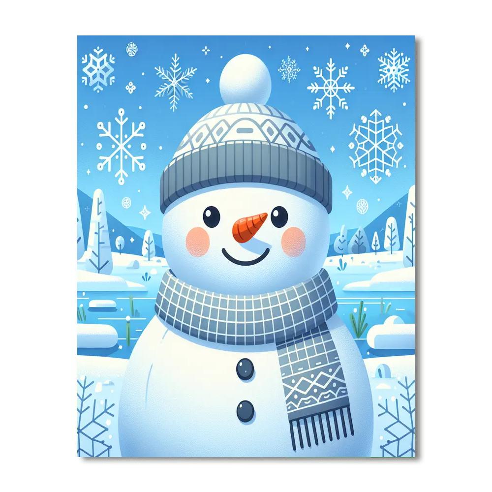 Sweet Snowman Paint By Numbers Art