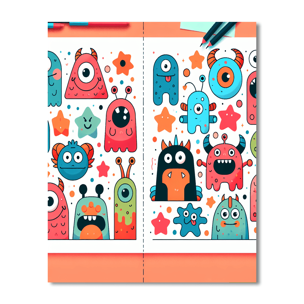 Kooky Monsters Paint By Numbers Art