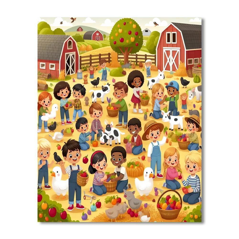 Funky Farm Fun Paint By Number