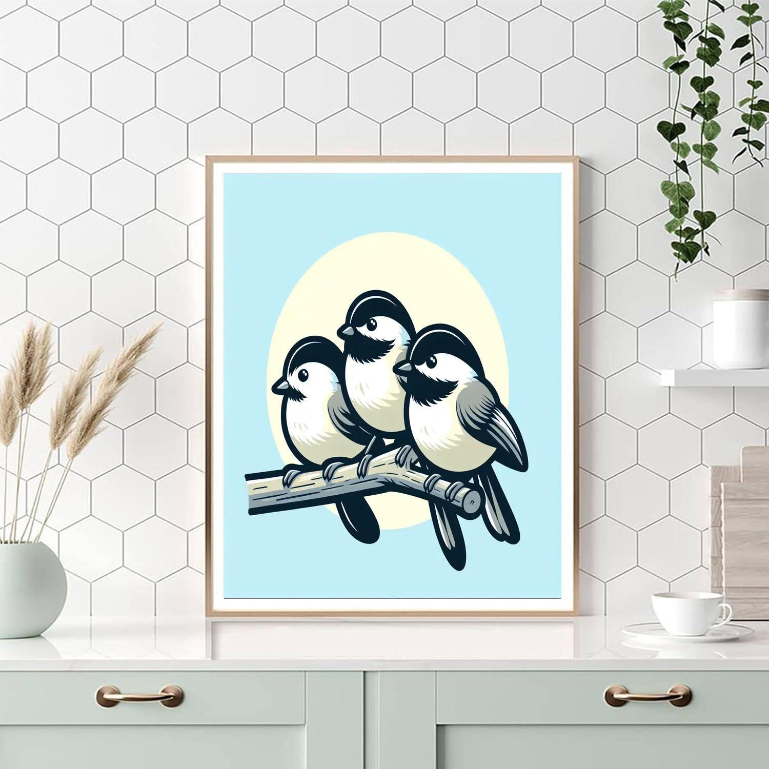 Chirpy Chickadee Chat Number Painting