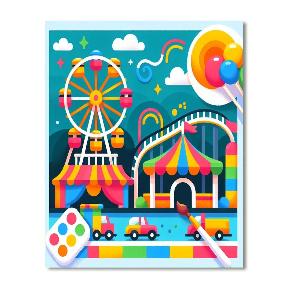 Lively Carnival Fair Numbered Painting Kits