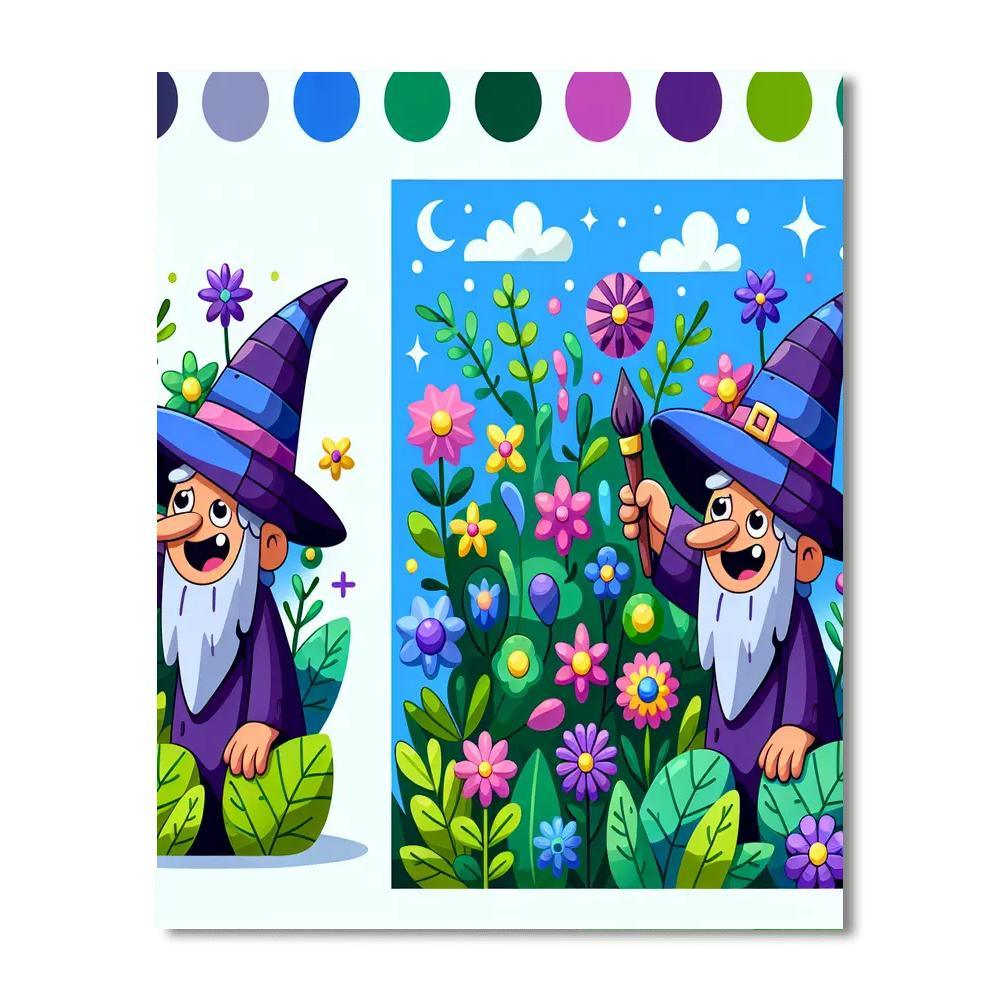 Friendly Wizard's Garden Paint By Number