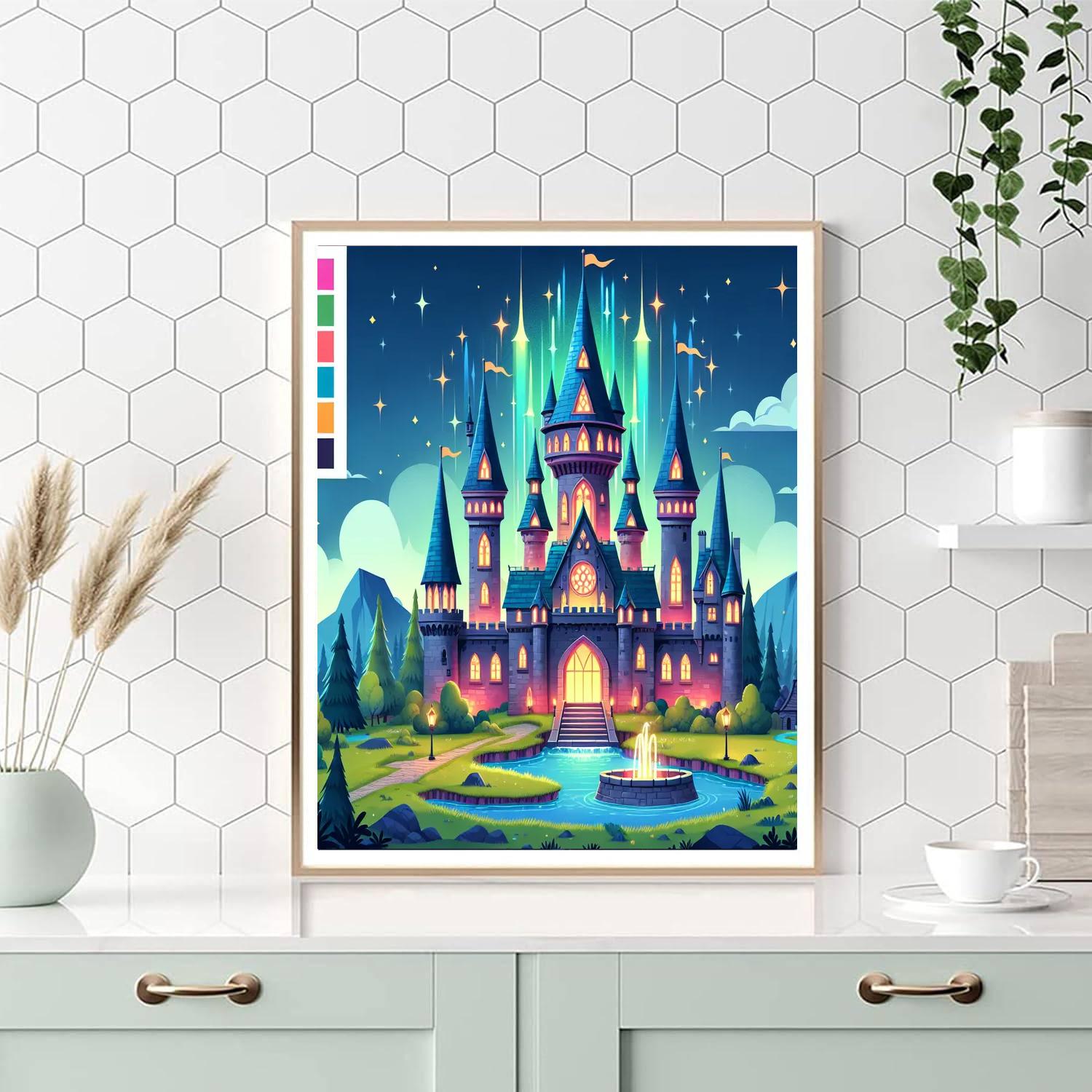 Magical Wizard's Castle DIY Paint By Numbers