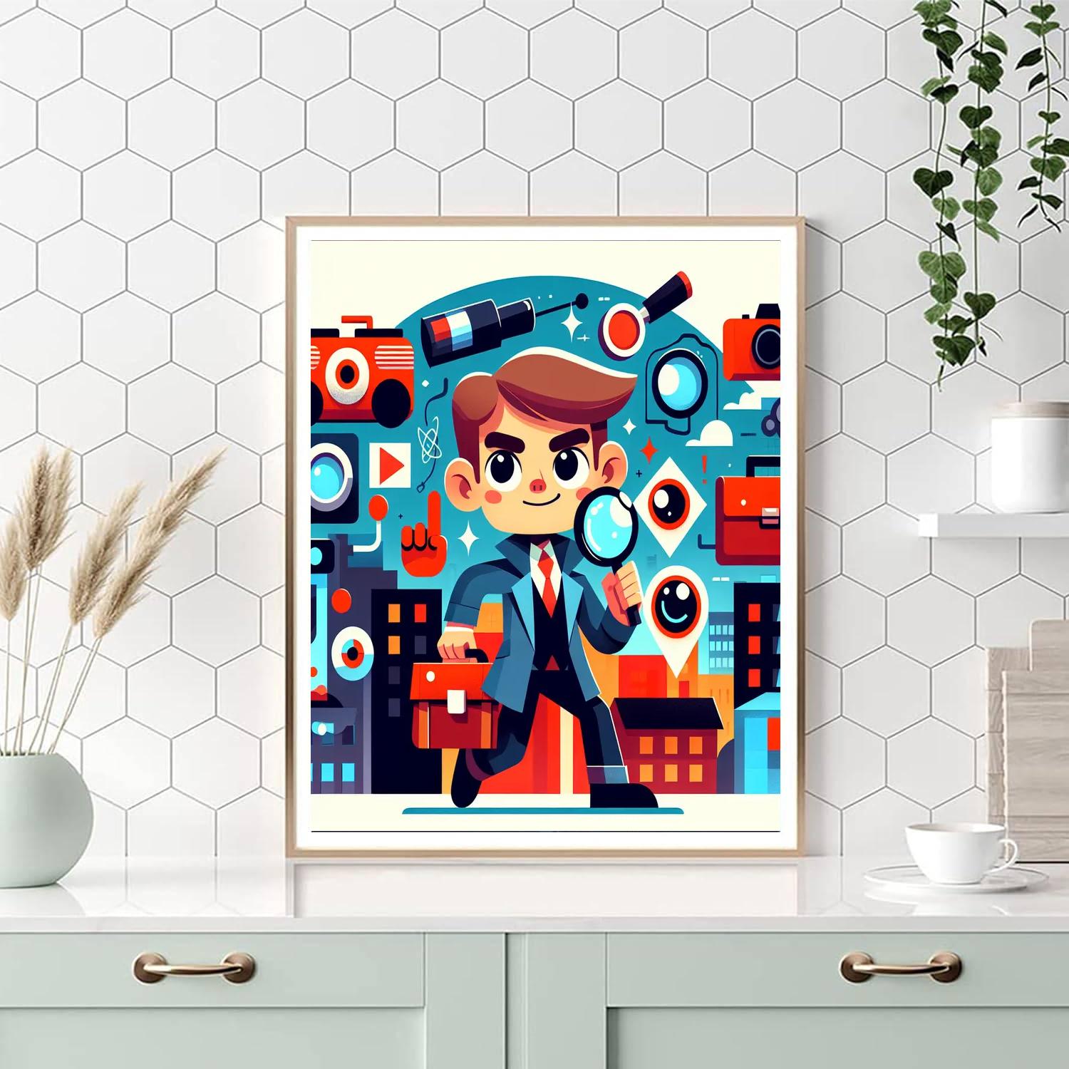 Secret Agent Spy Mission Number Painting