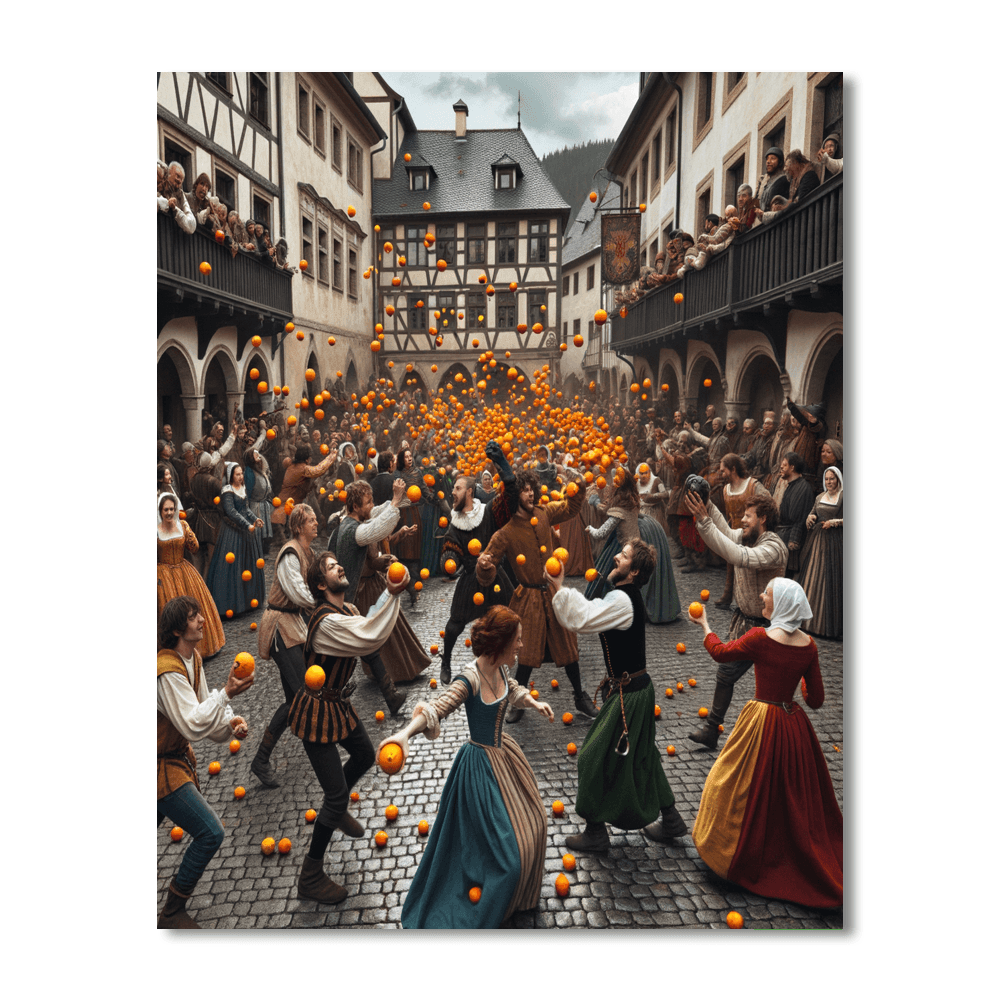 Battle Of The Oranges - Italy Number Painting