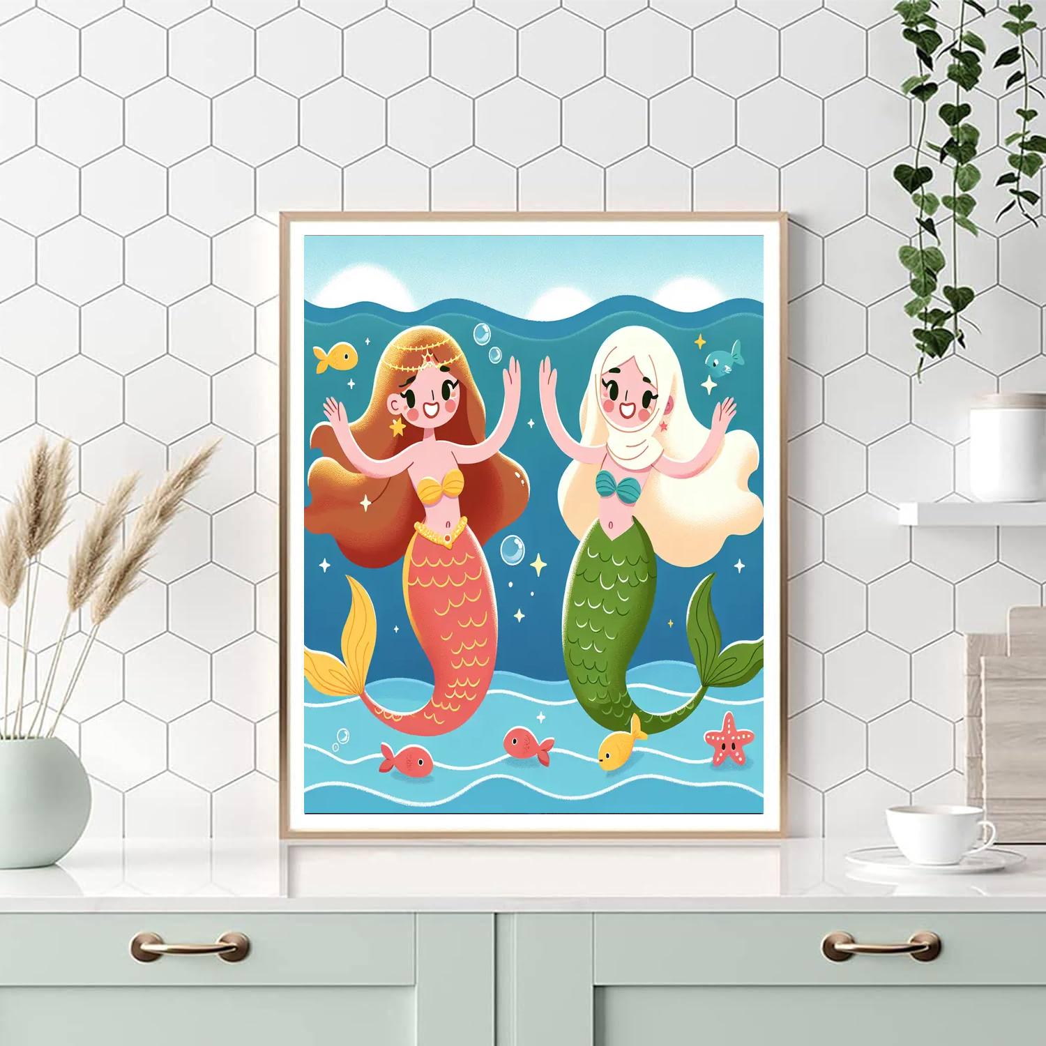 Seaside Mermaid Frolic DIY Paint By Numbers