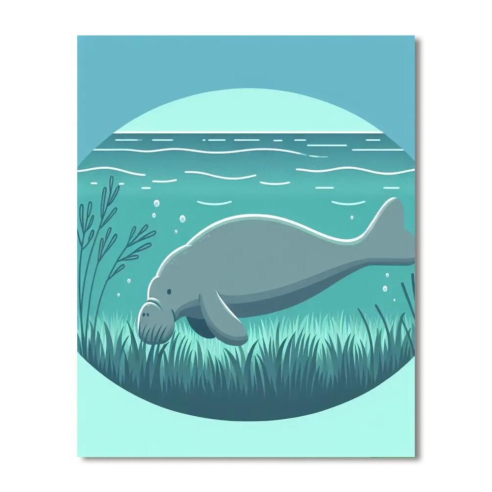 Dashing Dugong Paint By Numbers Art