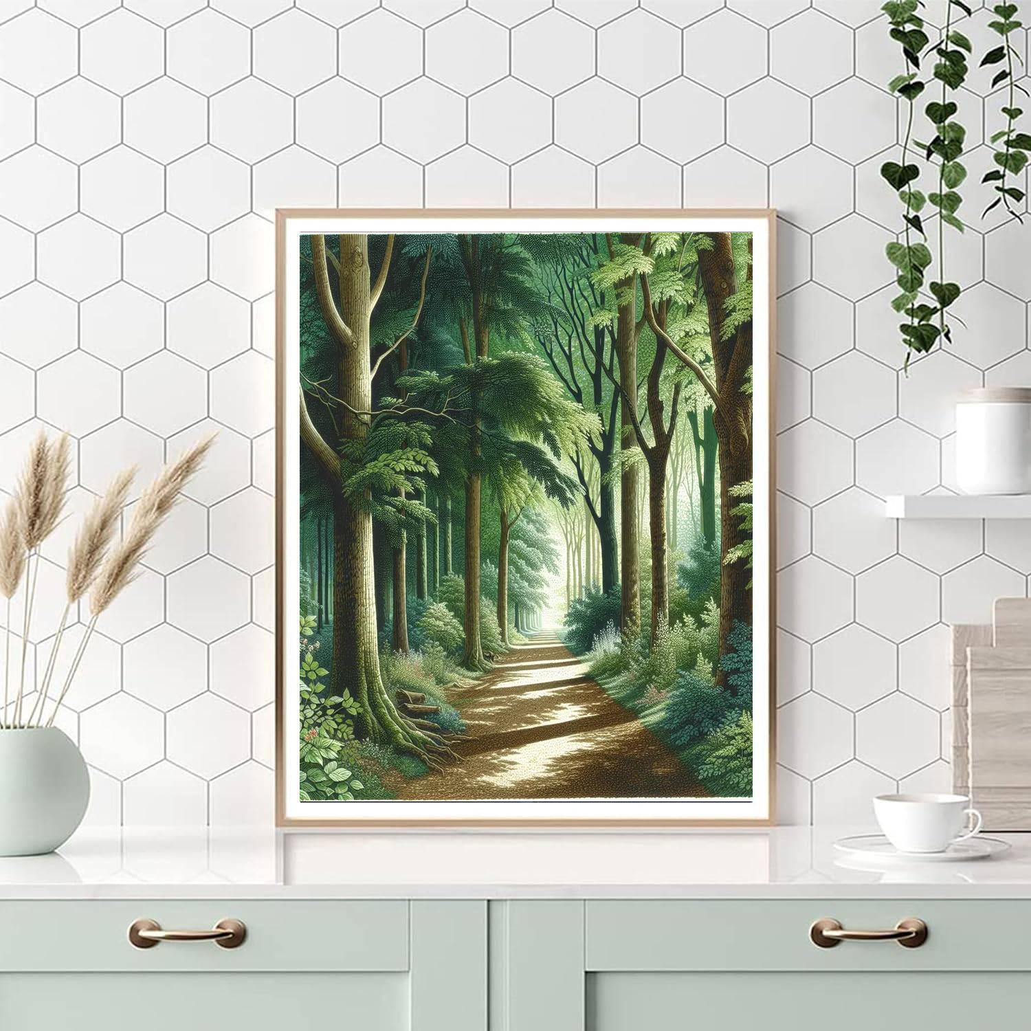 Secluded Woodland Pathway DIY Paint By Numbers