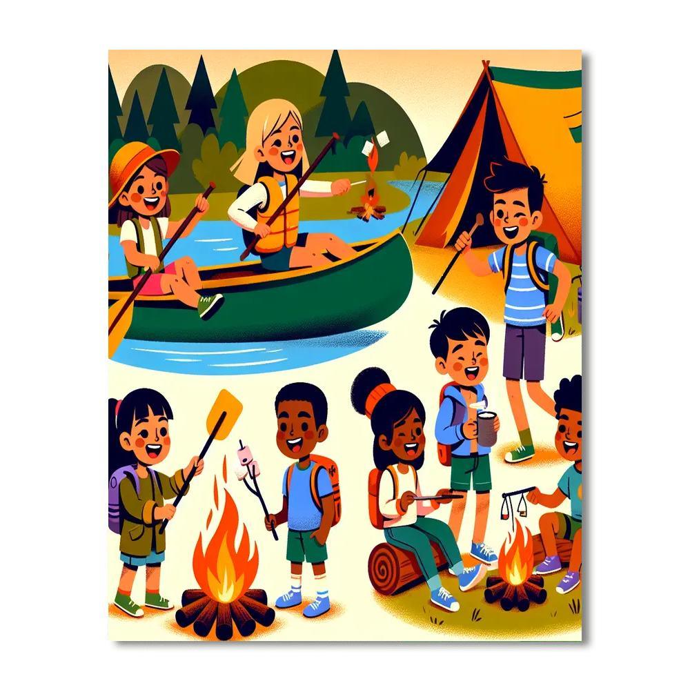 Joyful Summer Camp Painting By Numbers Kit