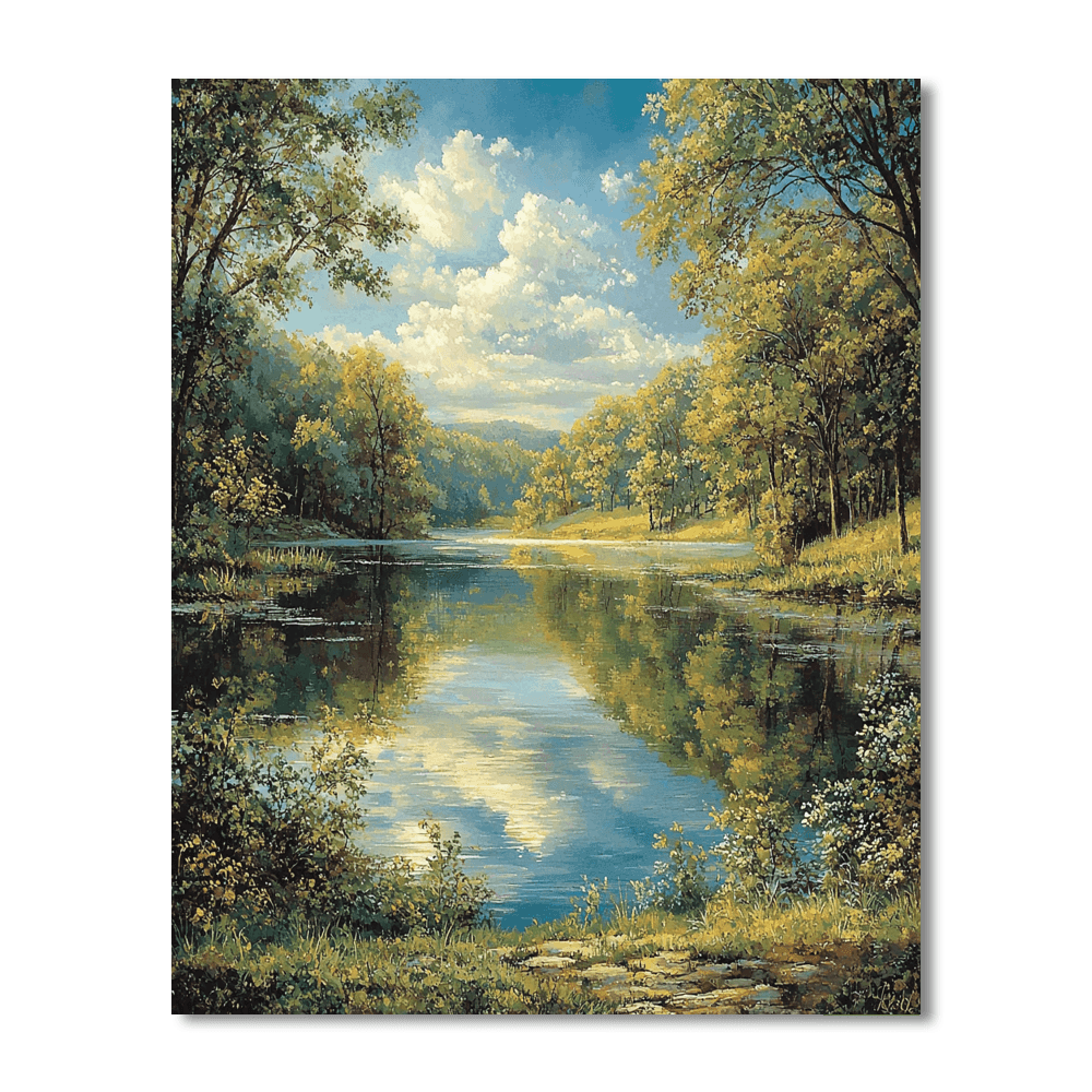 Thomas Kinkade Inspired Still Waters  Paint By Numbers Art