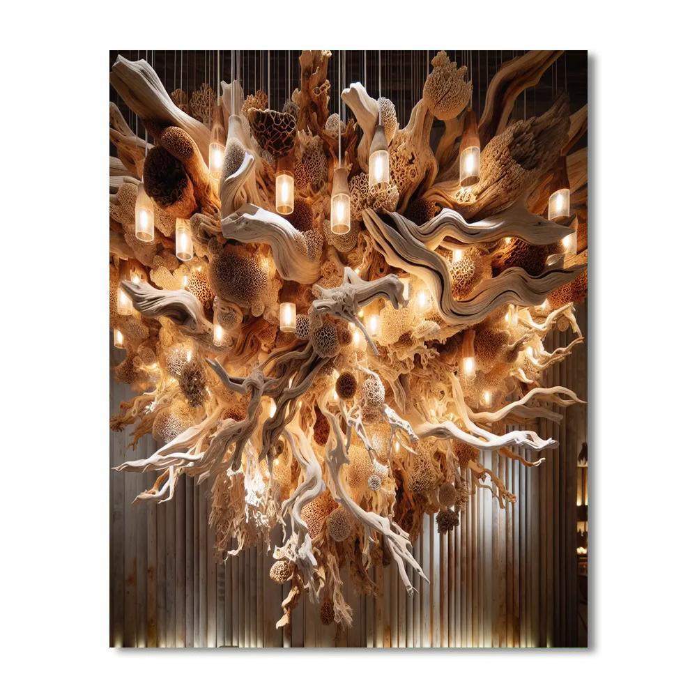 Celestial Driftwood Chandelier Painting Number Kit