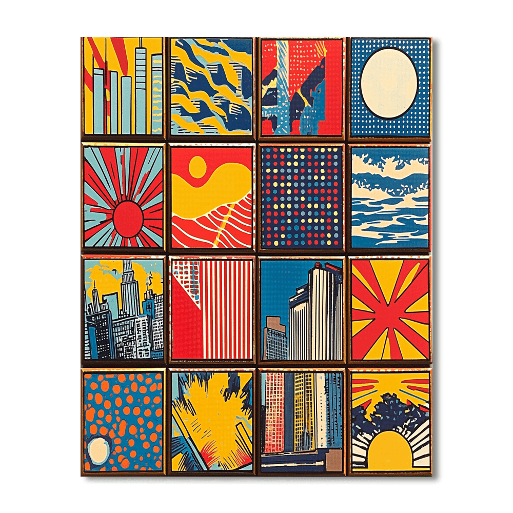 Lichtenstein Inspired Whimsical Patterns  Paint By Number
