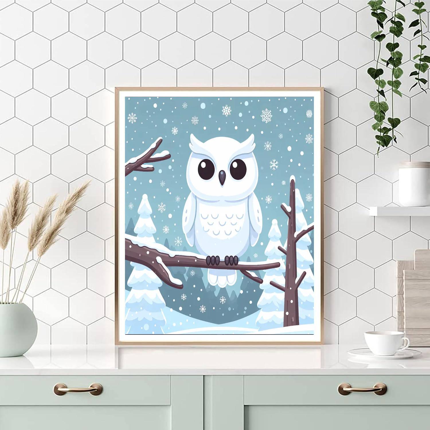 Gentle Snowy Owl Paint By Number