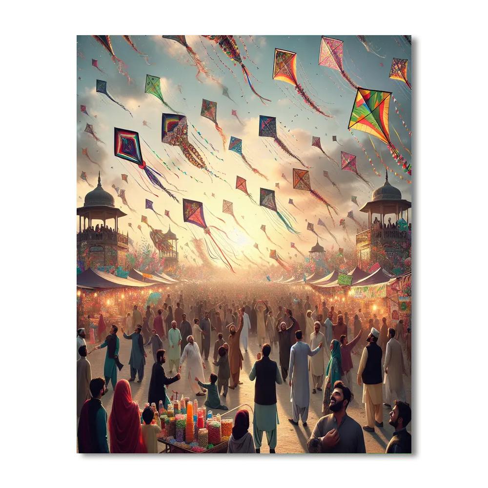 Kite Festival - Pakistan Paint By Color