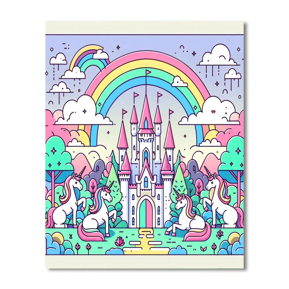 Enchanted Unicorn Kingdom Painting Number Kit