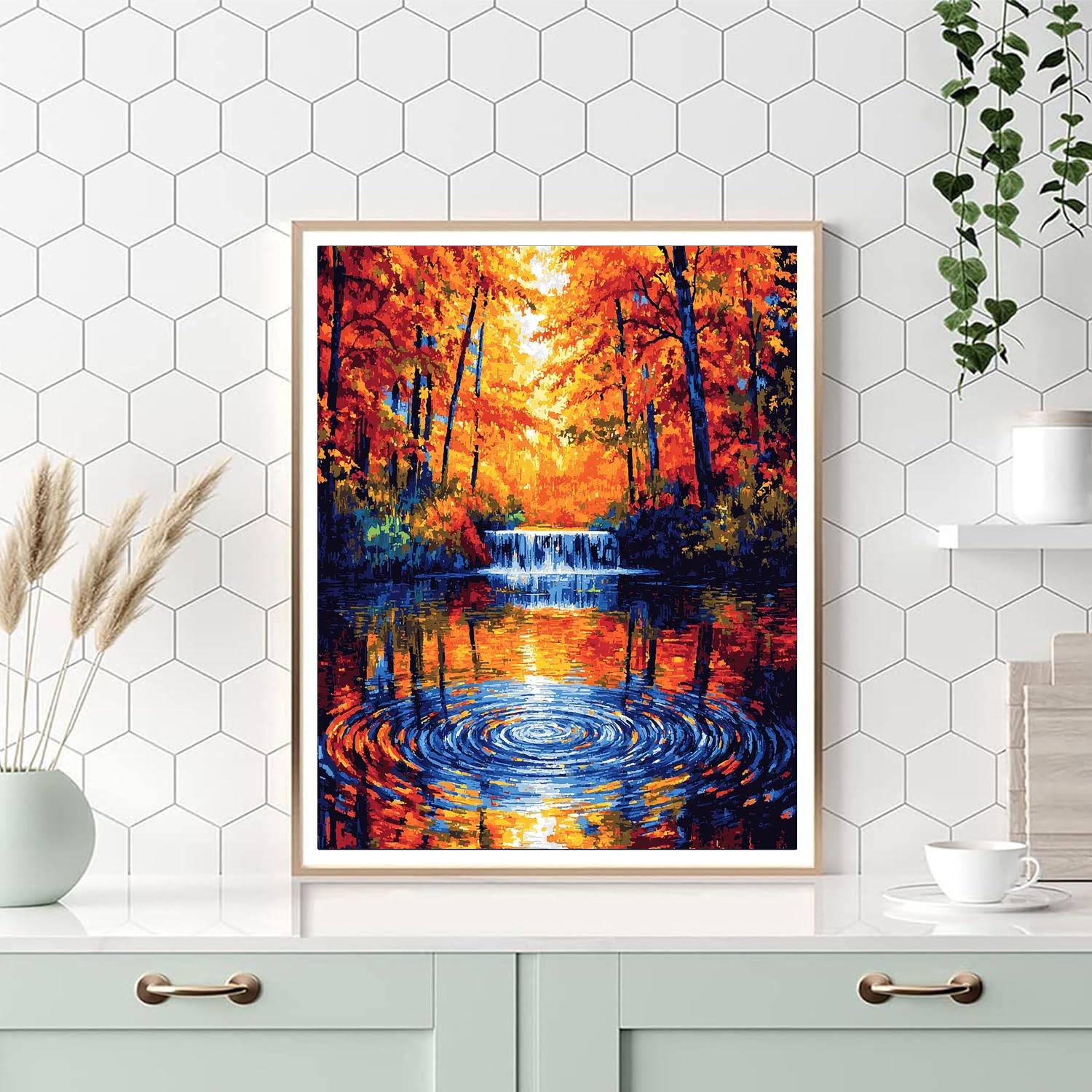 Georges Seurat Inspired Cascading Spectrum  Number Painting