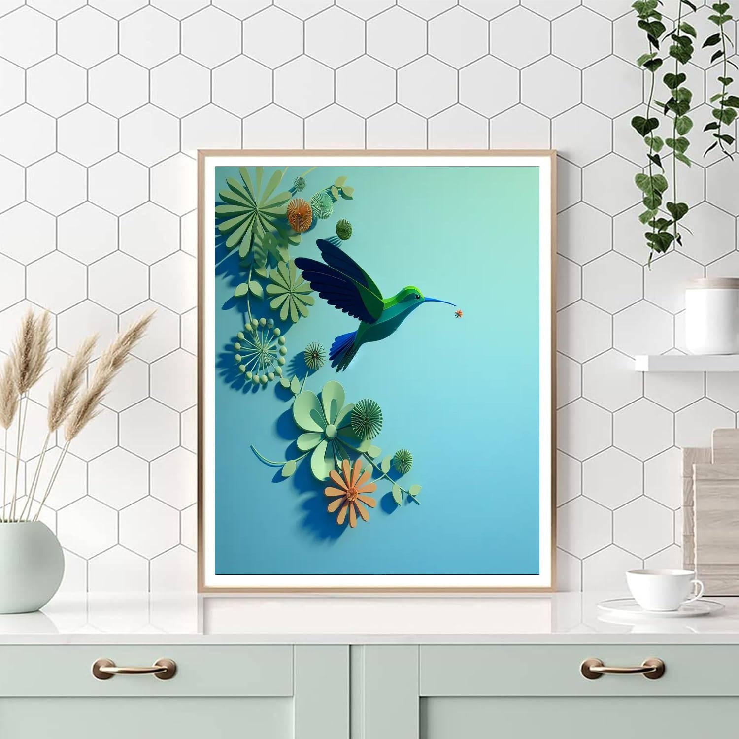 Hummingbird's Garden Oasis Painting By Numbers Kit