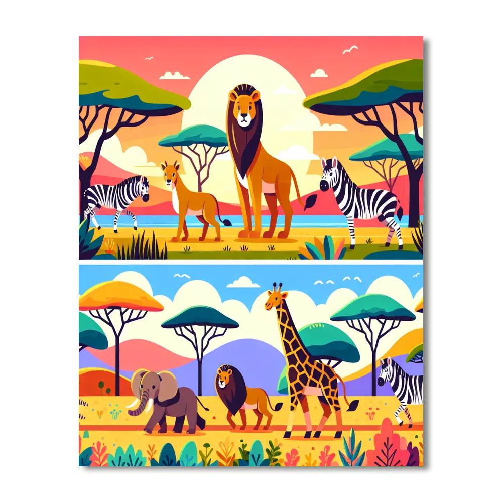 Safari Safari Caravan Painting By Numbers Kit