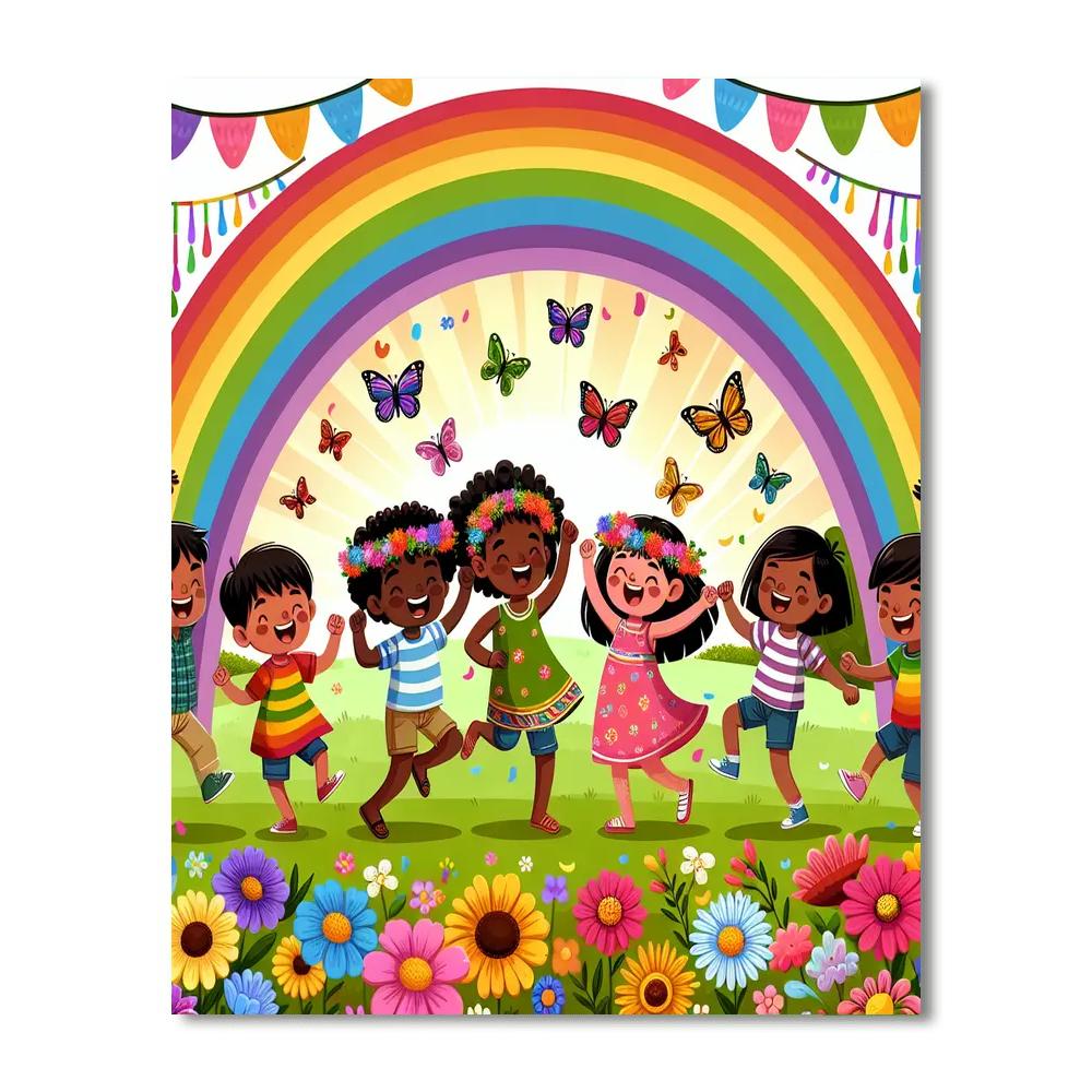 Vibrant Rainbow Celebration Painting By Numbers Kit