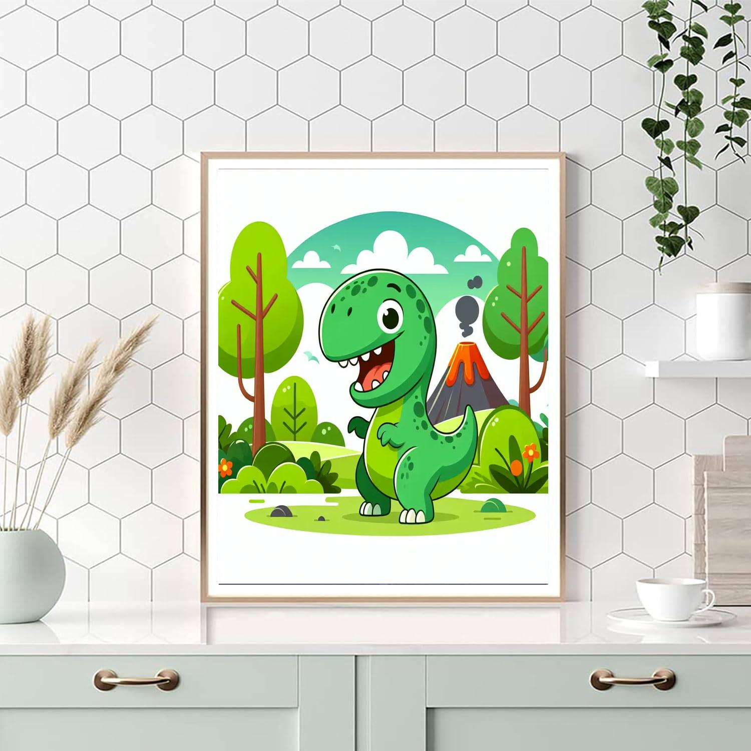 Playful T-rex Painting By Numbers Kit