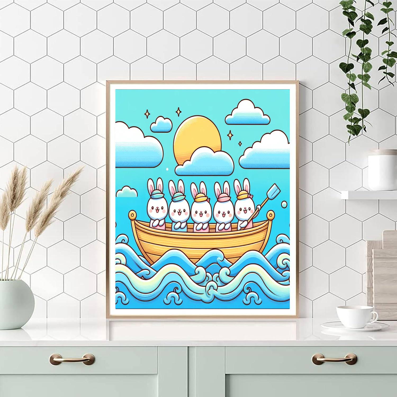 Sailing Bunnies Number Painting