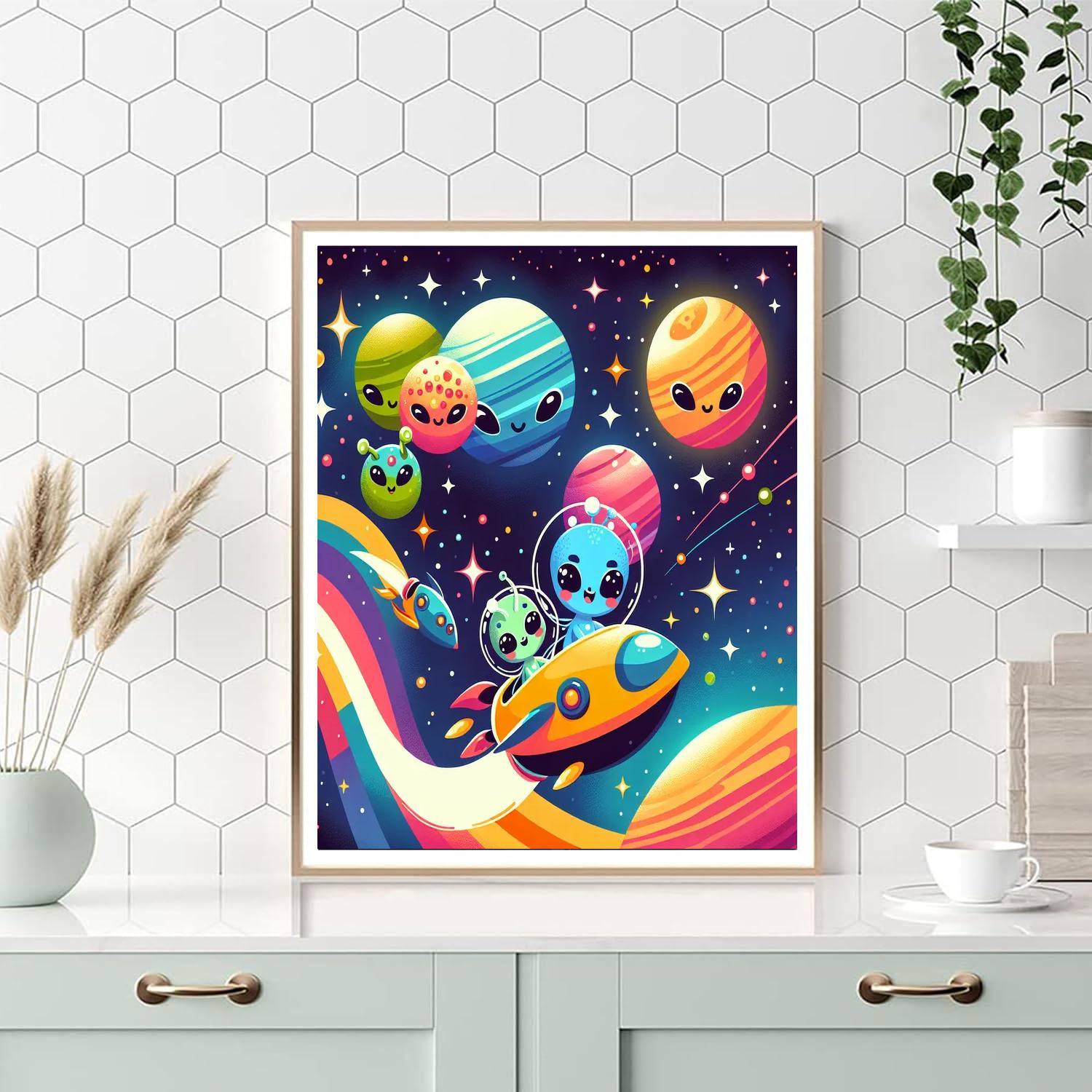 Adventurous Space Journey For Kids Numbered Painting Kits
