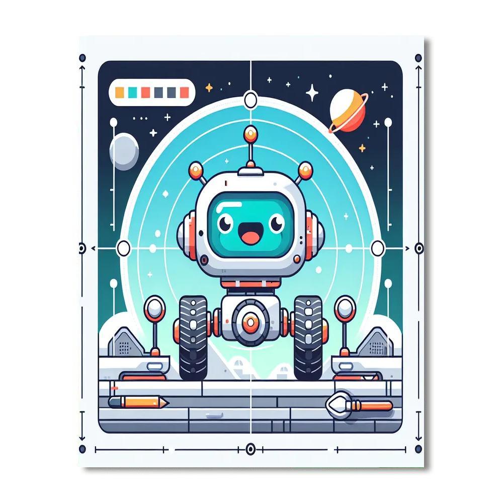 Adventures Of Space Robots Paint By Color