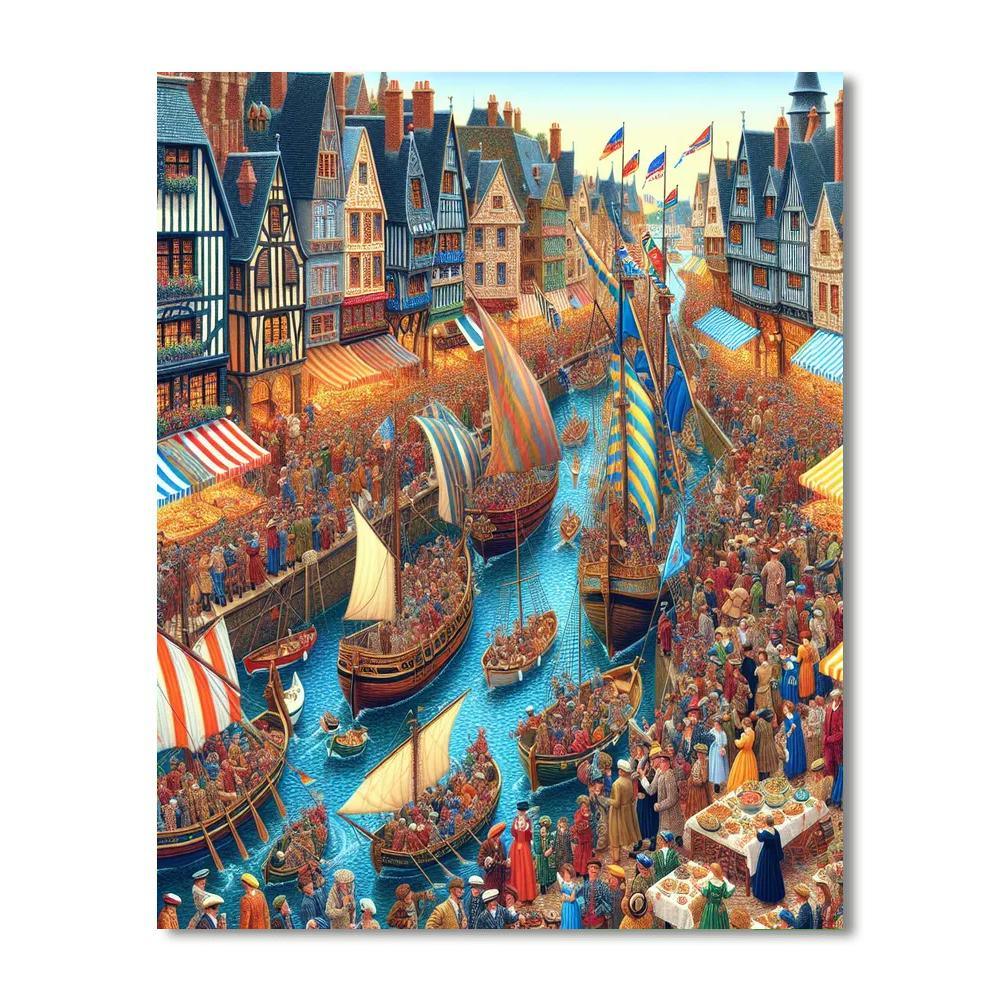 Harbor Festival - France Paint By Numbers Kits