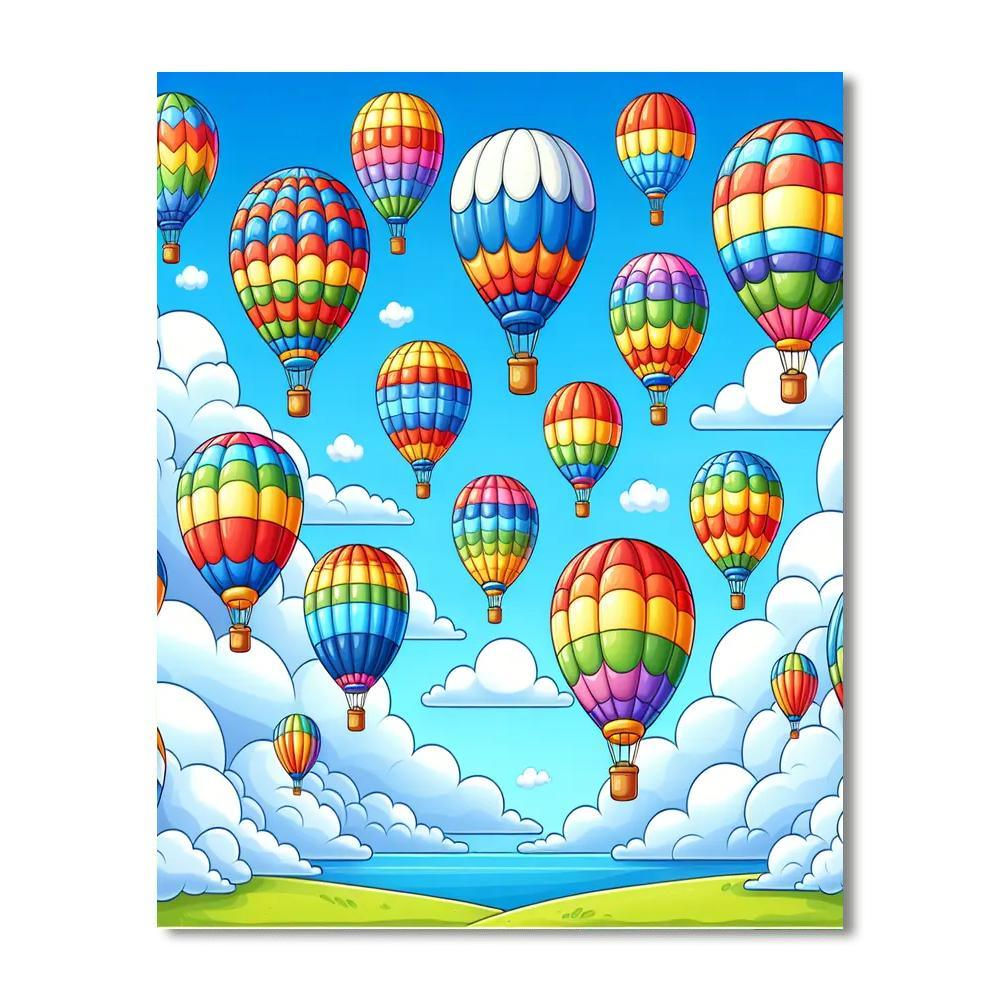 Joyful Hot Air Balloon Festival Numbered Painting Kits