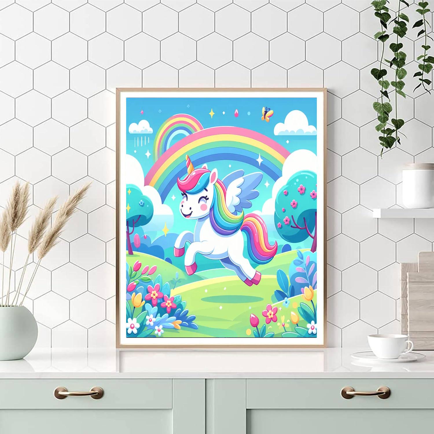 Dreamy Unicorn Kingdom Number Painting