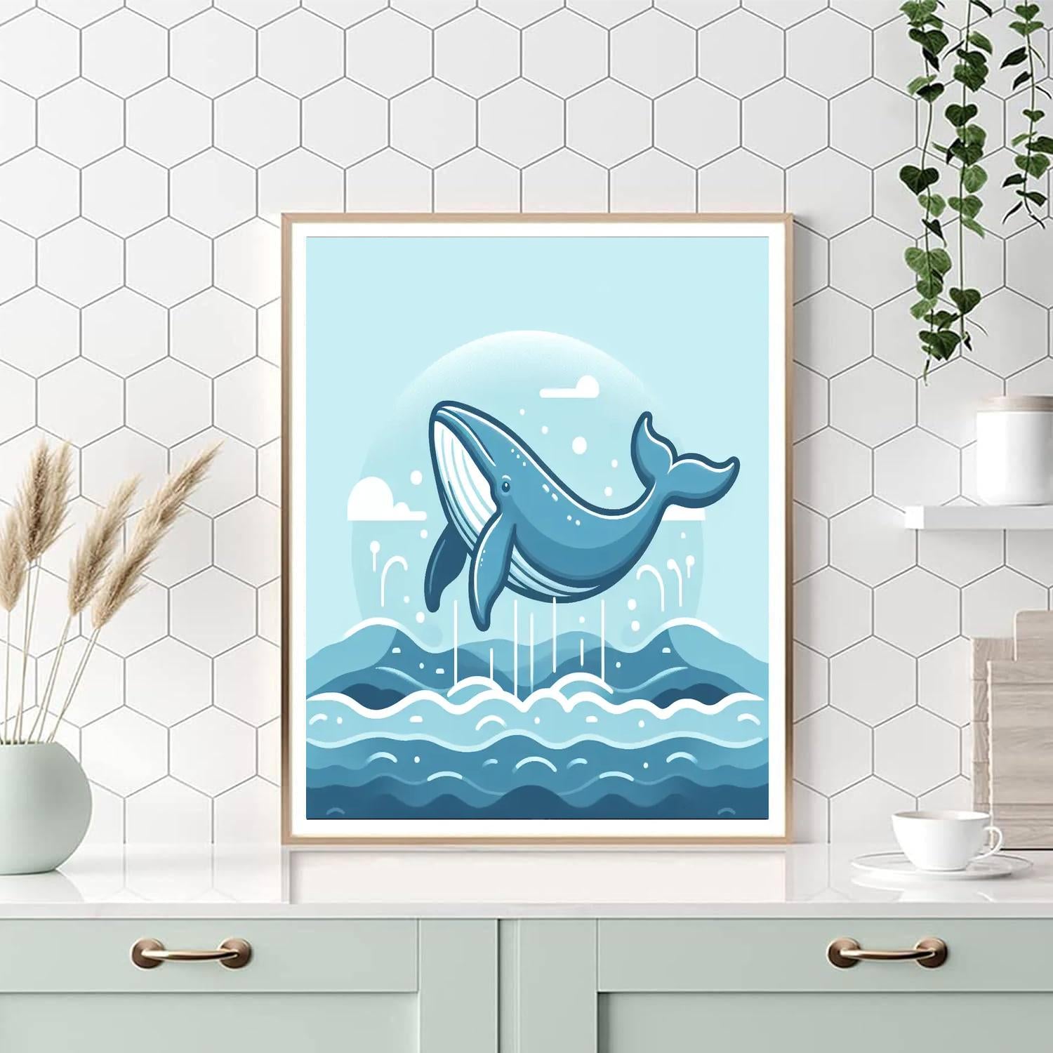 Whale's Oceanic Ballet Painting By Numbers Kit