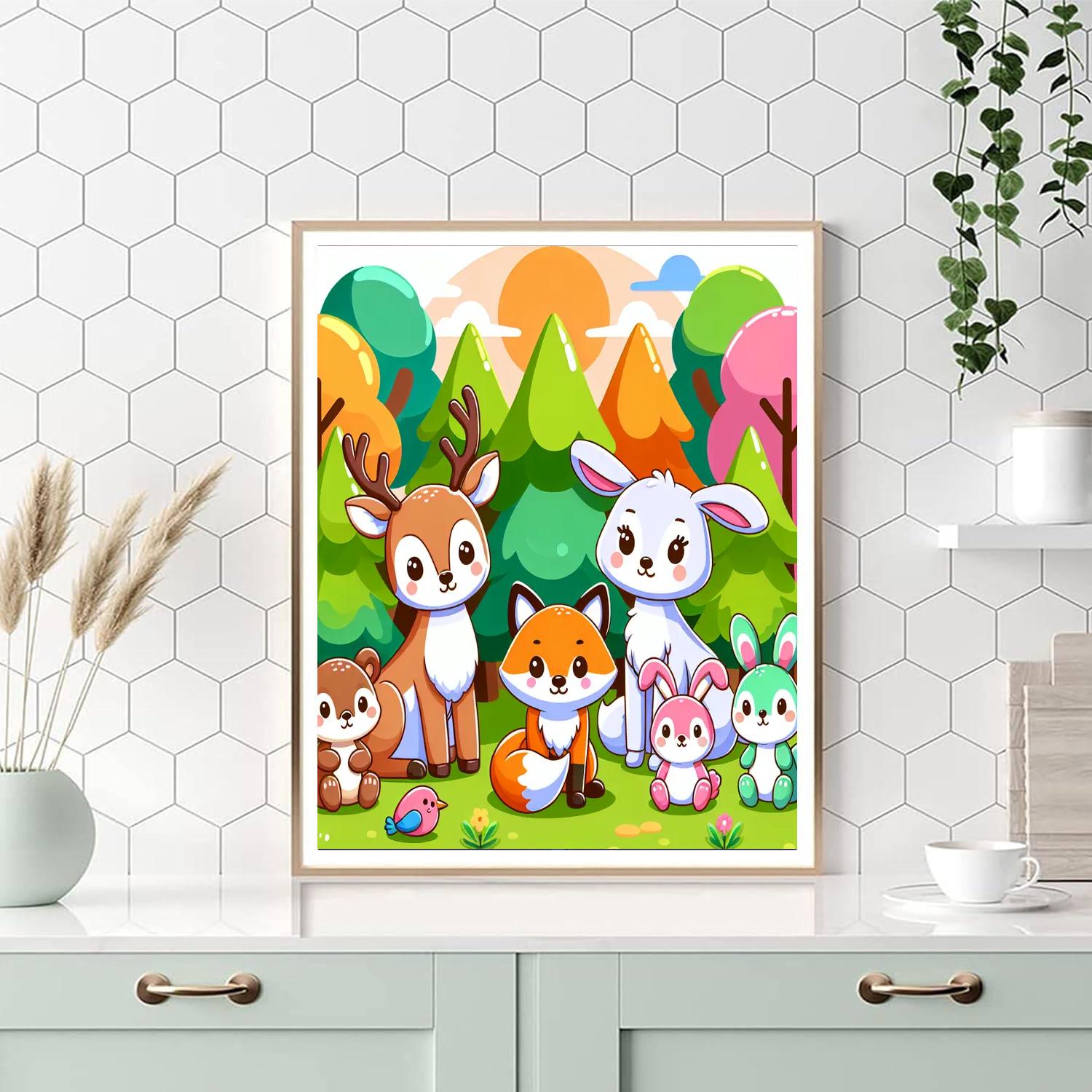 Forest Friends Assembly Paint By Numbers Art