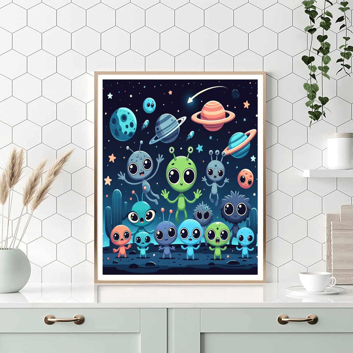 Funny Space Aliens Numbered Painting Kits