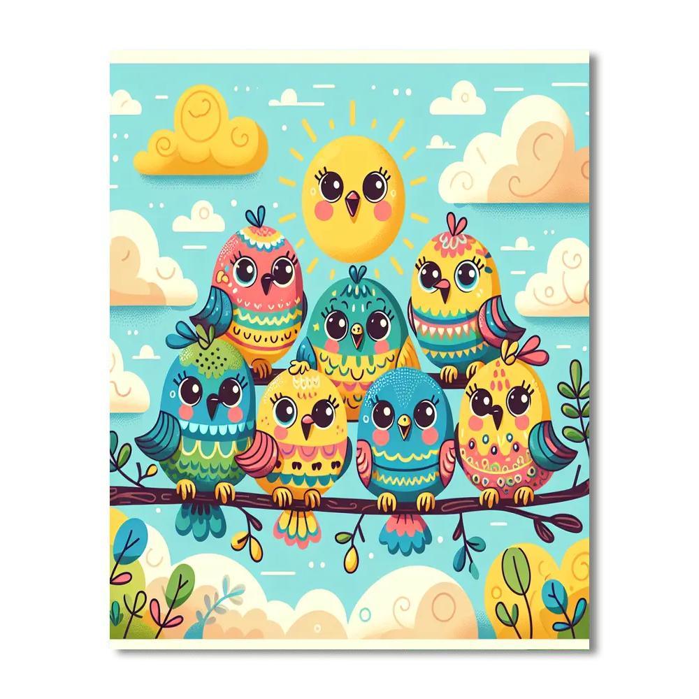 Chirpy Birds Gathering Paint By Numbers Kits