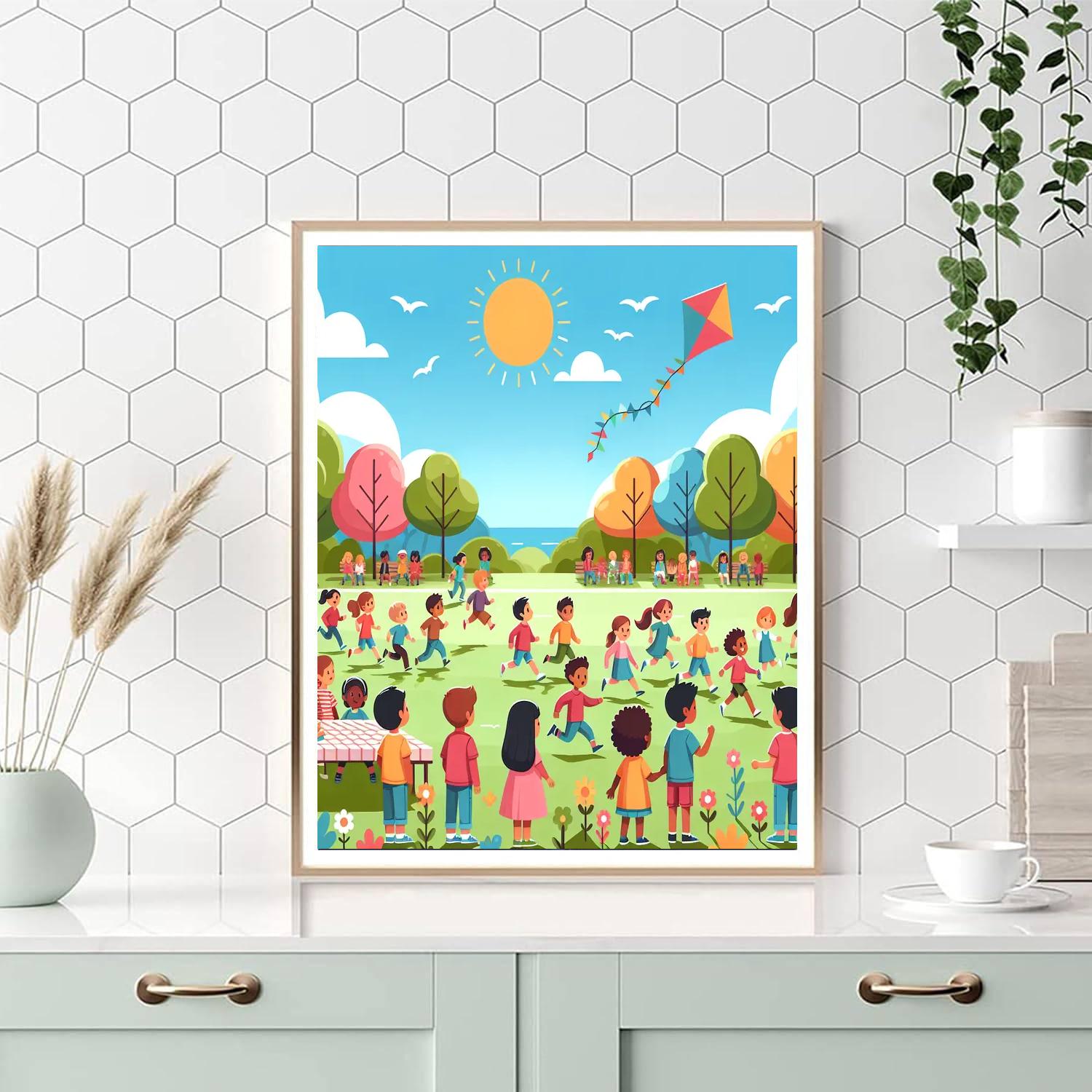 Cheerful Park Day Painting By Numbers Kit