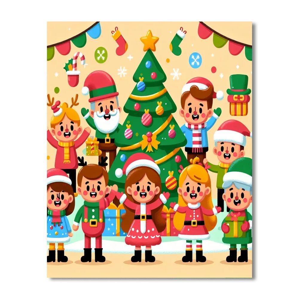 Joyful Holiday Gathering Numbered Painting Kits