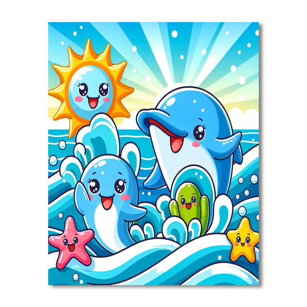 Bubbly Ocean Fun Paint By Numbers Art