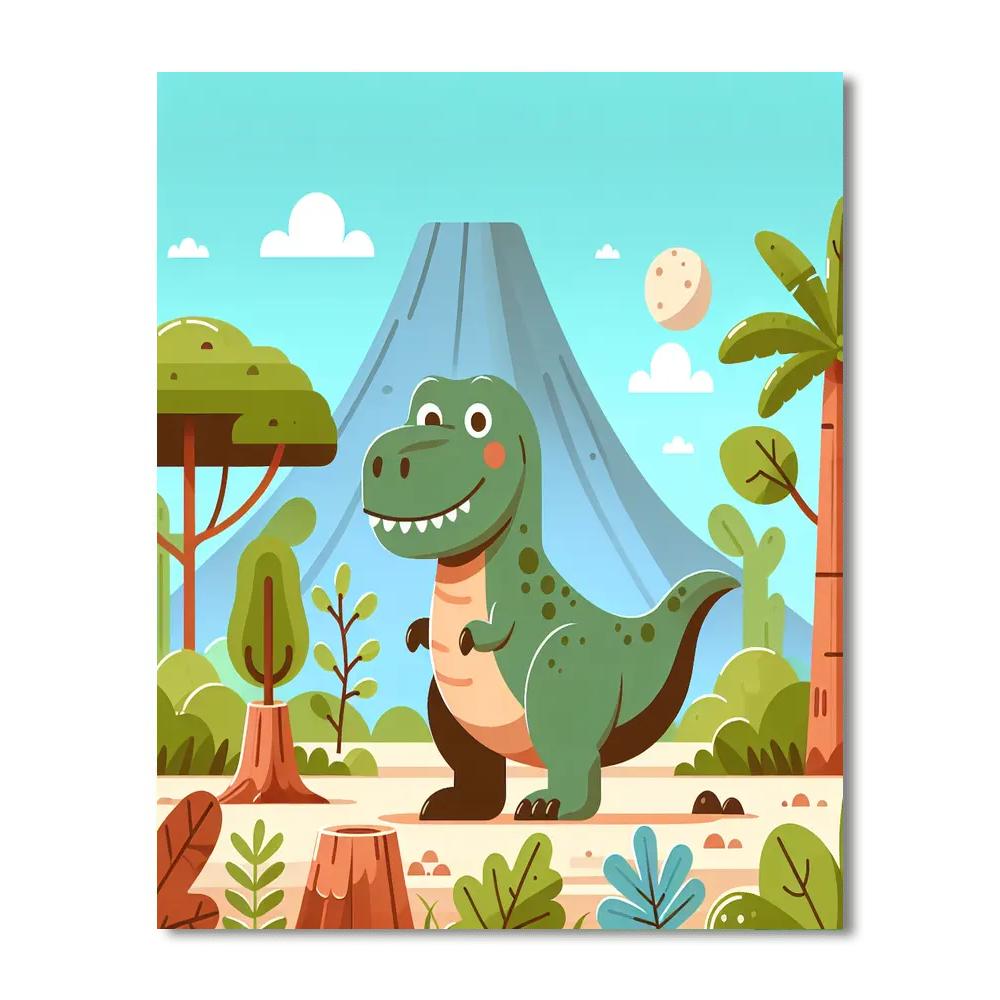 Friendly T-rex Adventure Numbered Painting Kits