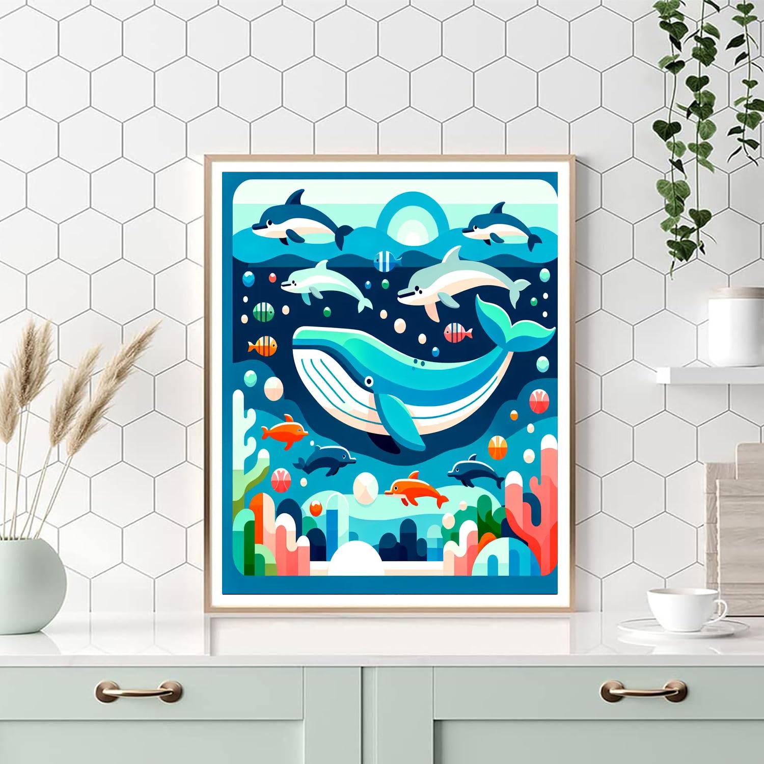 Whale's Oceanic Journey Paint By Number