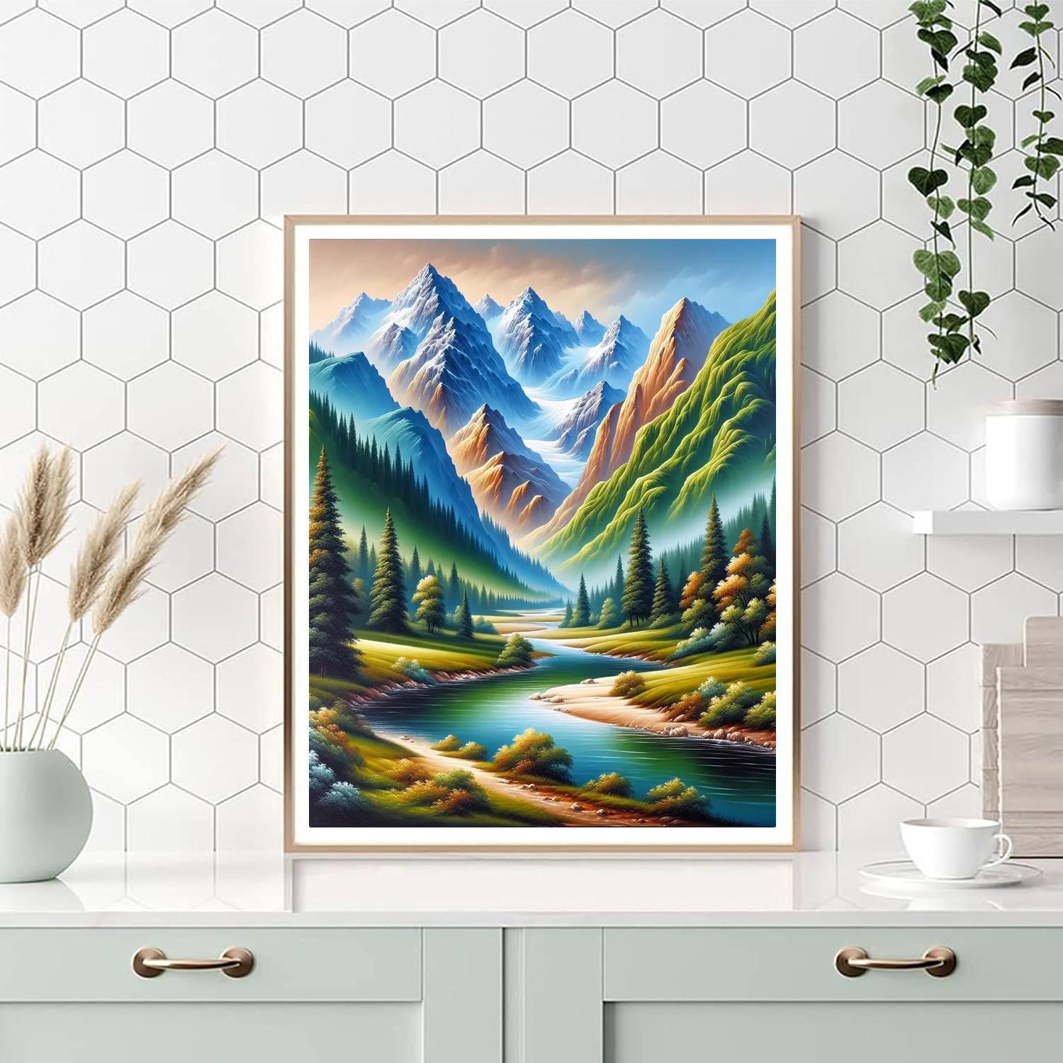 Serene Mountain Valley Paint By Color