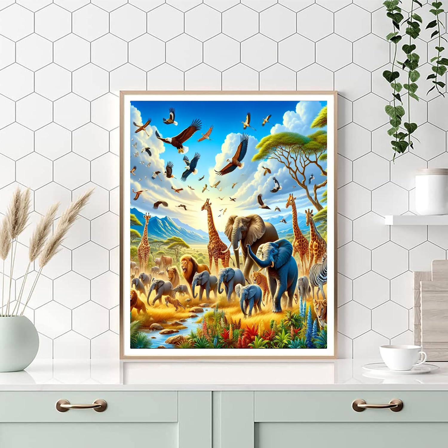 Safari Wildlife Wonder Paint By Numbers Art