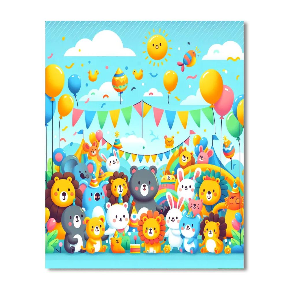 Joyful Festival Of Animals Paint By Numbers