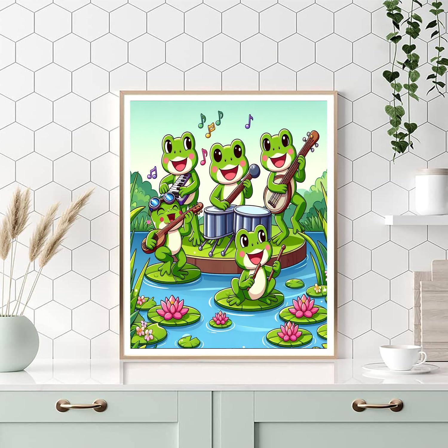 Charming Frog Band Paint By Number