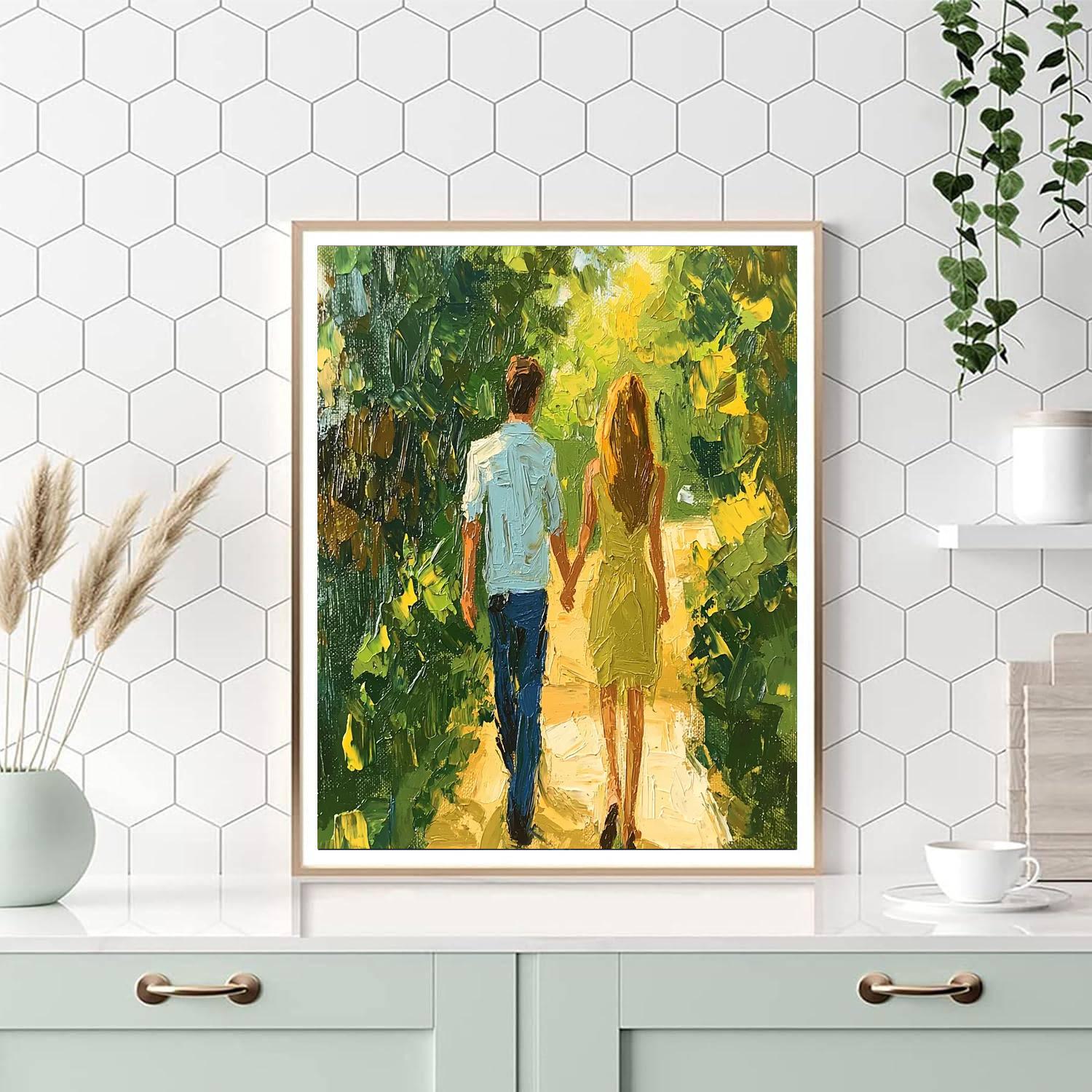 Holding Hands, Heart To Heart Painting Number Kit