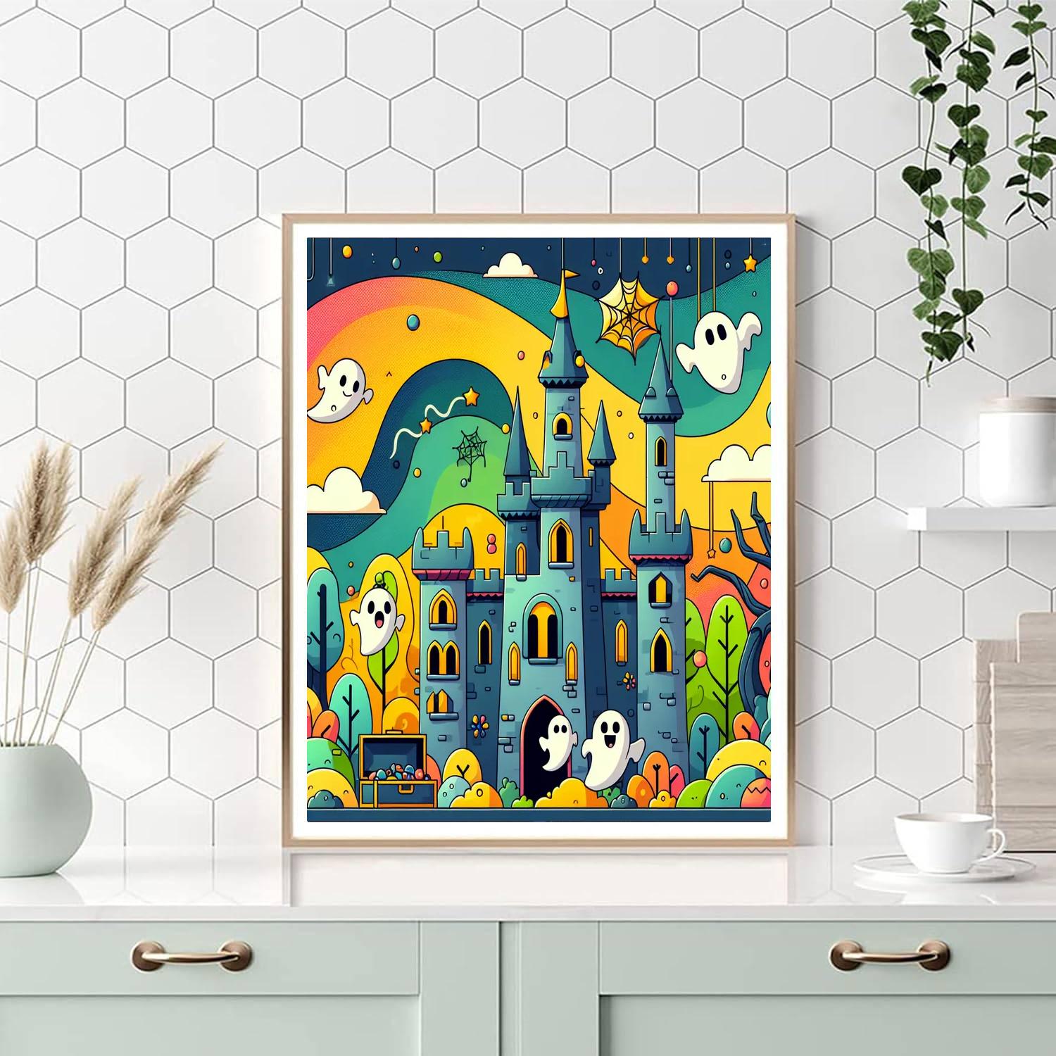 Spooky Castle Mystery Number Painting