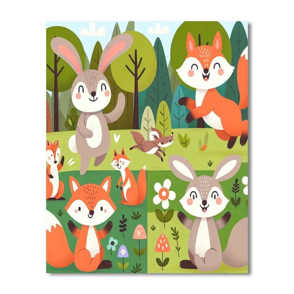 Happy Woodland Friends Paint By Numbers Art