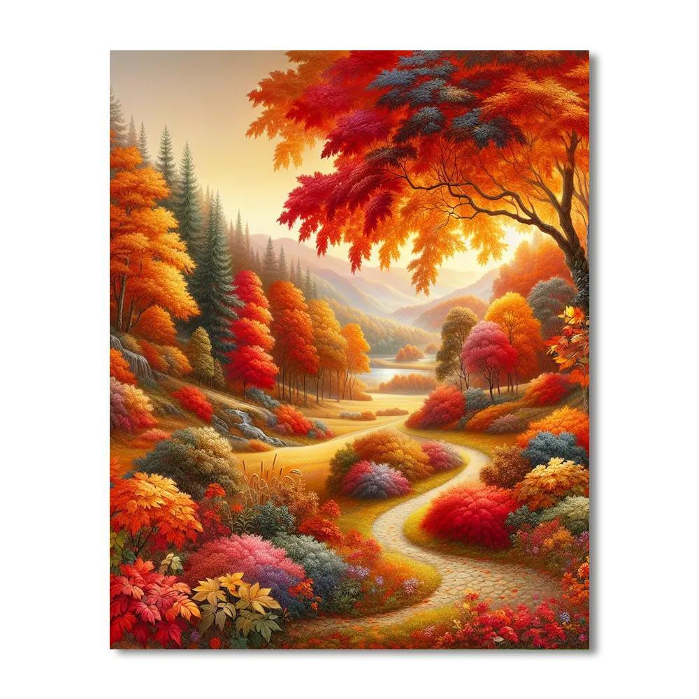 Captivating Autumn Trails Painting By Numbers Kit