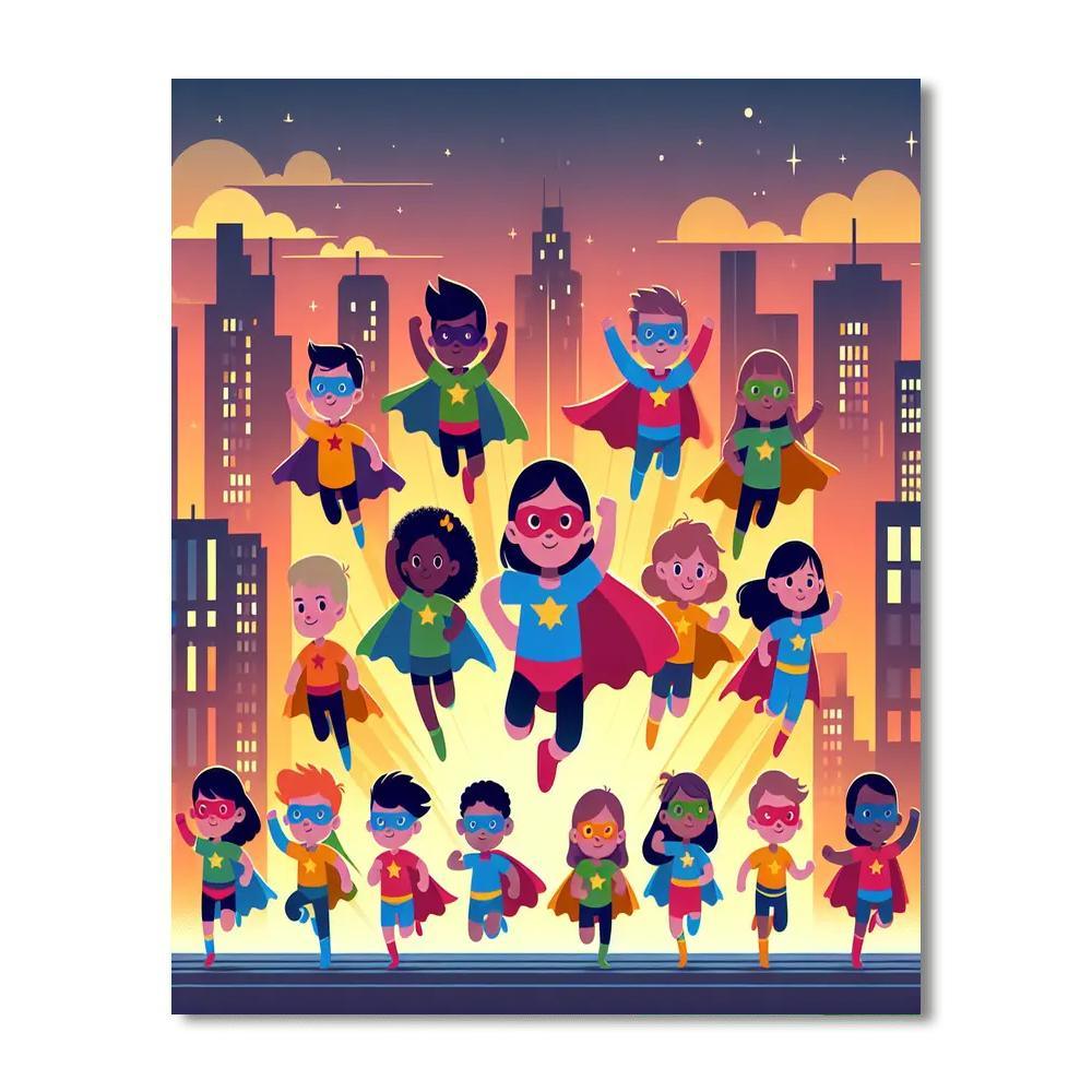 Super Kid Heroes Number Painting