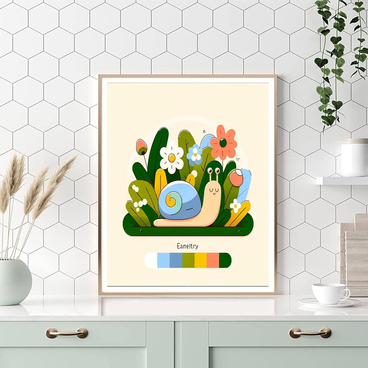 Serene Snail Sanctuary Painting Number Kit